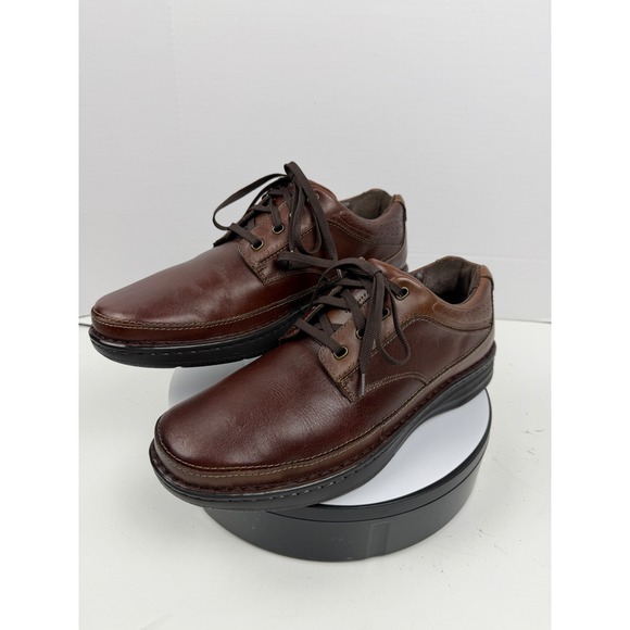 Drew Orthopedic Men's Leather Comfort Wide Width Dress Shoes Brandy Size 13W